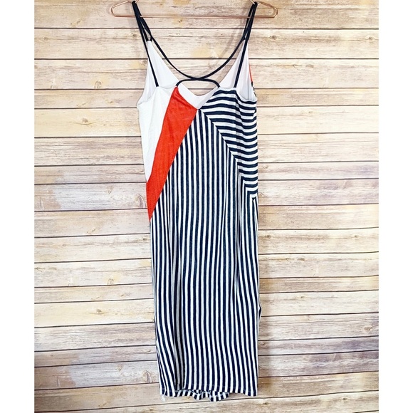 Splendid x Margherita Positano Linen Slipdress Asymmetrical Black White Summer - Picture 6 of 8